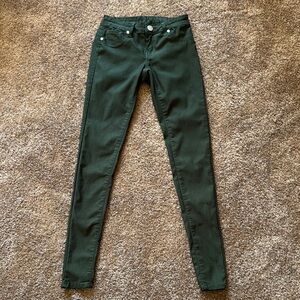 Stylish Green VIP Skinny Jeans. Low Rise. Size 1/2